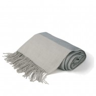 Manta mixta lana bicolor gris,tamaño 120 x 180 cms